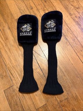 Purdue Boilermakers Black Knit Golf Club Head Covers
